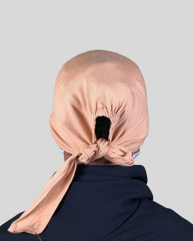 Plain Beige Turban-style cap Hijab