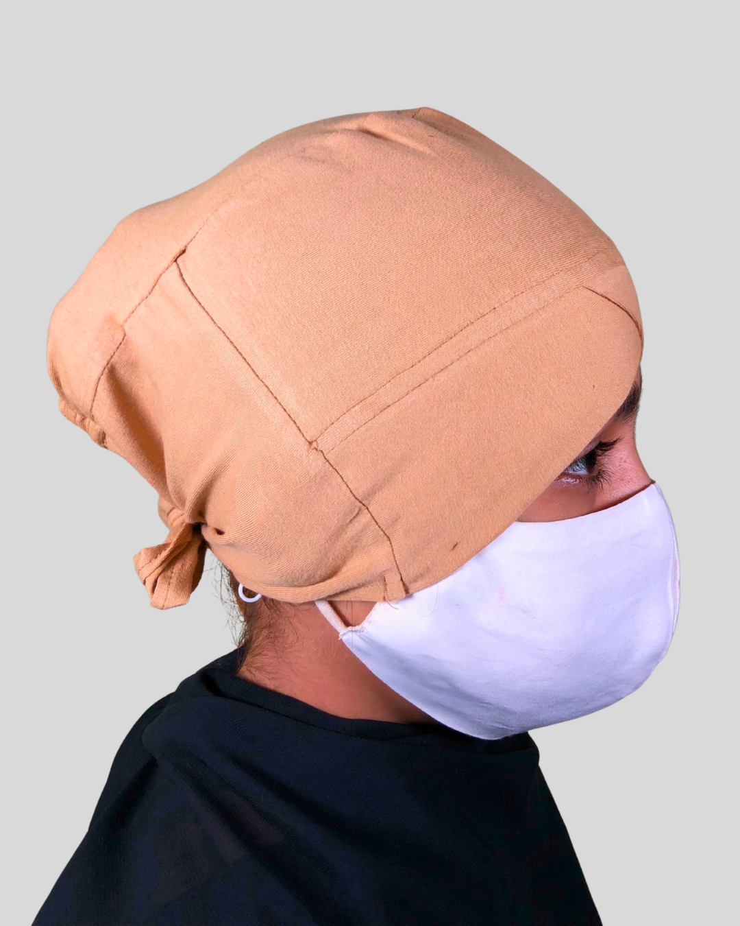 Plain Beige Turban-style cap Hijab
