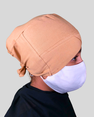 Plain Beige Turban-style cap Hijab