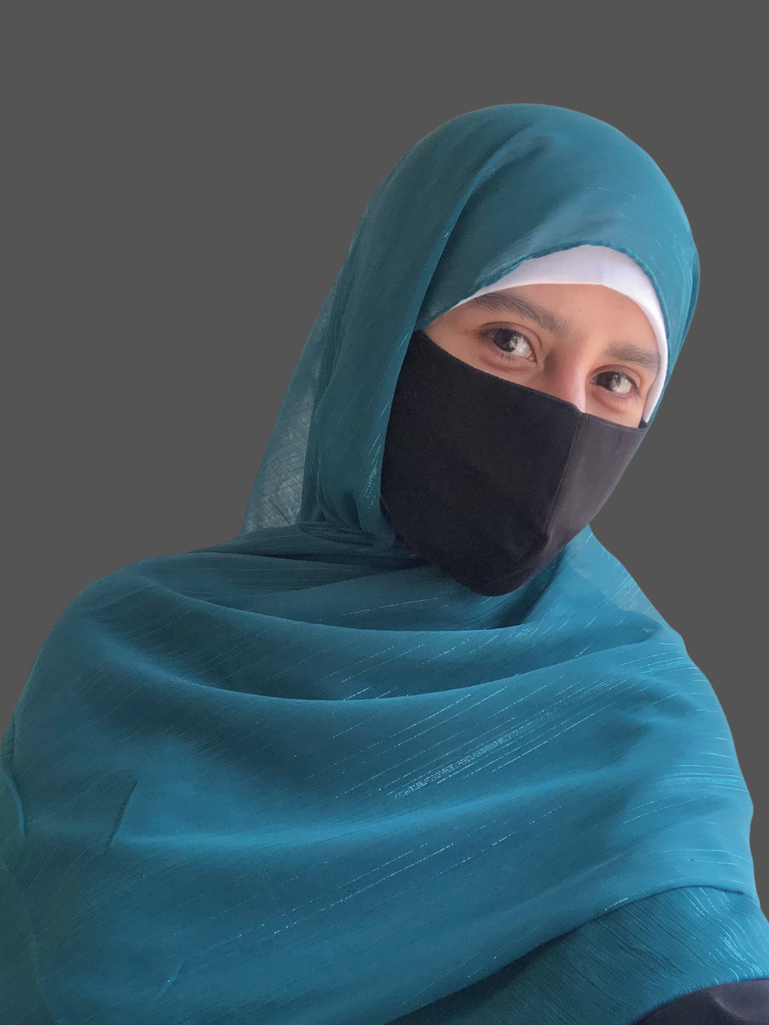 Nabia Teal Green Chiffon Metallic Shimmer Hijab
