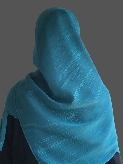 Nabia Teal Green Chiffon Metallic Shimmer Hijab