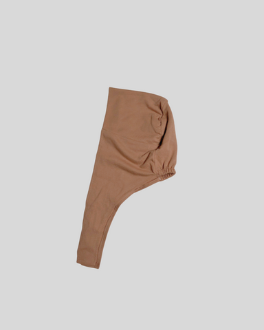 Plain Beige Tie-Back Undercap Hijab
