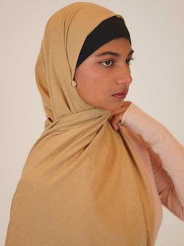 Women’s Beige Solid Viscose Jersey Hijab