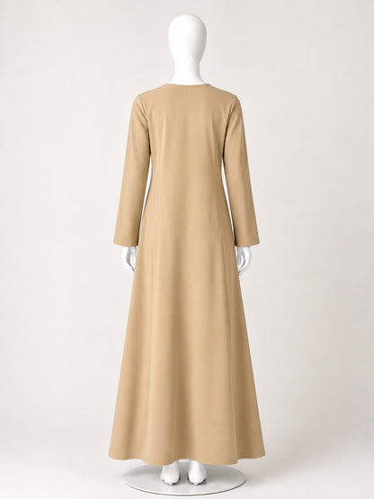Beige Solid Full Sleeves Inner Layering for Women