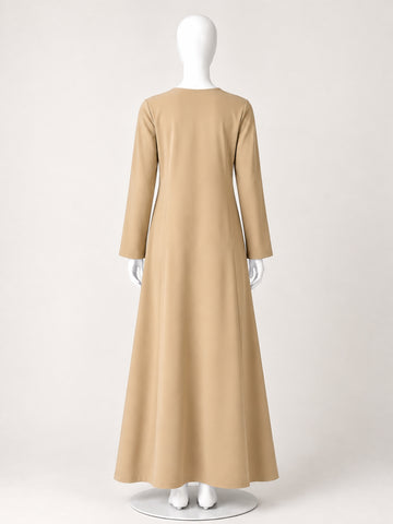 Beige Solid Full Sleeves Inner Layering for Women