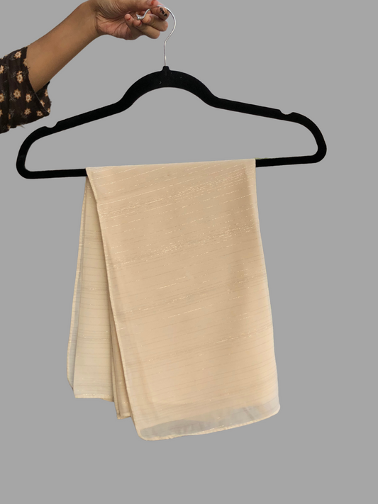 Nabia Beige Chiffon Metallic Shimmer Hijab