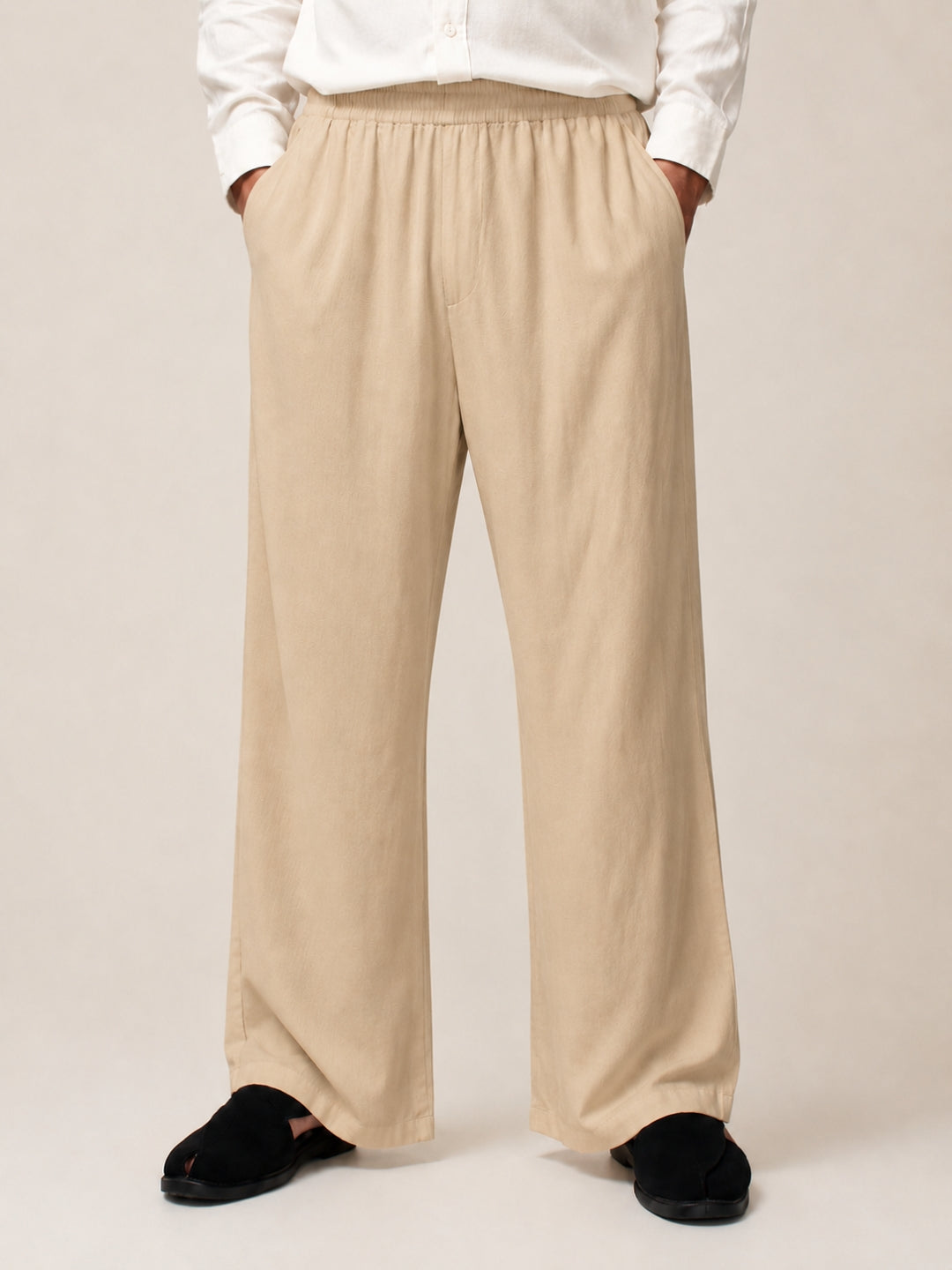 Men’s Solid Beige Farsi Pants