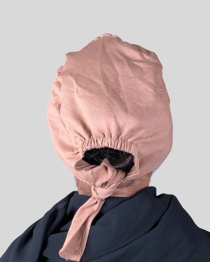 Plain Beige Tie-Back Undercap Hijab