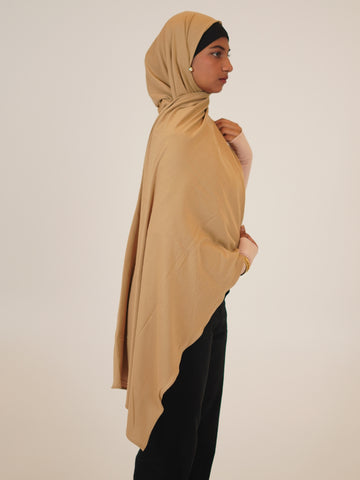 Women’s Beige Solid Viscose Jersey Hijab