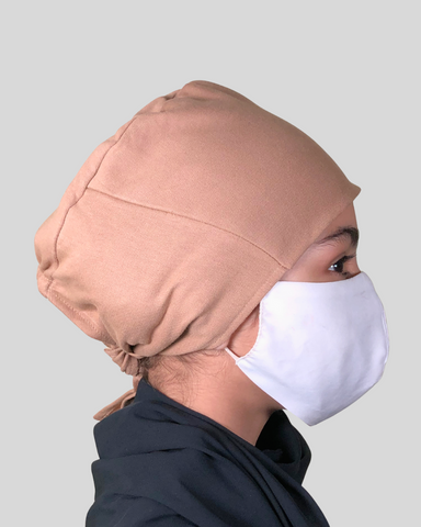 Plain Beige Tie-Back Undercap Hijab