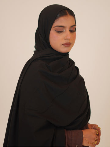 Women’s Black Solid Viscose Jersey Hijab
