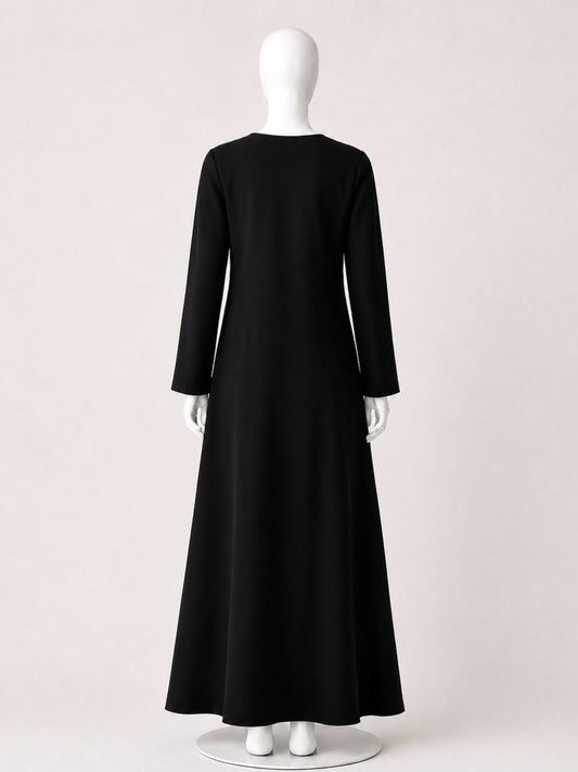 Black Solid Full Sleeves Inner Layering for Women