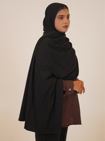 Women’s Black Solid Viscose Jersey Hijab