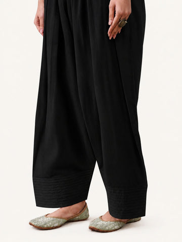 Black Cotton Farshi Salwar for Women