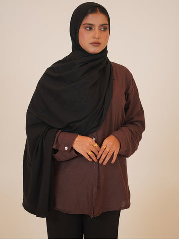 Women’s Black Solid Viscose Jersey Hijab