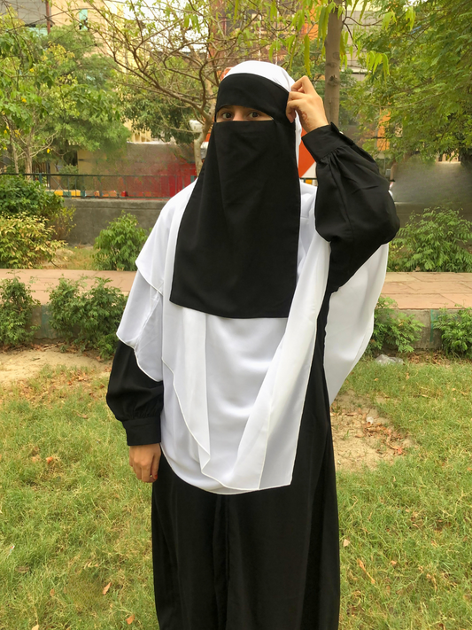 Nabia  Nida Matte Free Size Black Half-Niqab