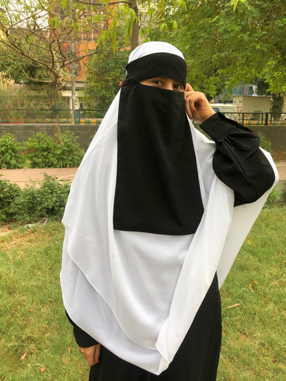 Nabia  Nida Matte Free Size Black Half-Niqab