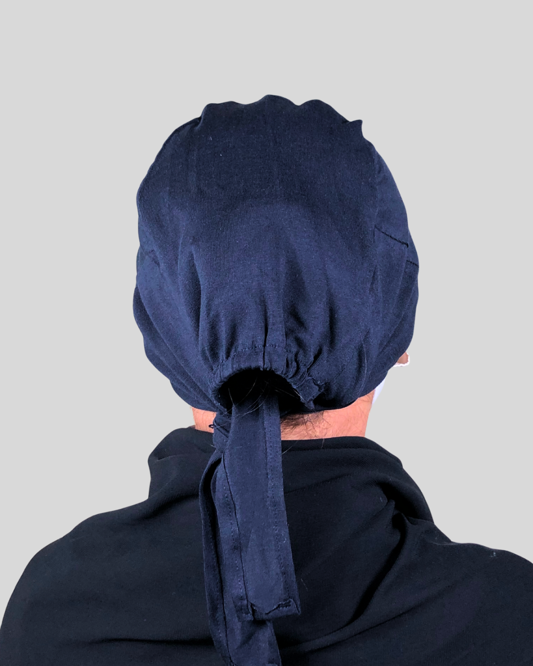 Plain Blue Turban-style cap Hijab