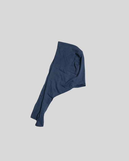 Plain Blue Tie-Back Undercap Hijab