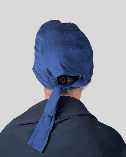 Plain Blue Tie-Back Undercap Hijab