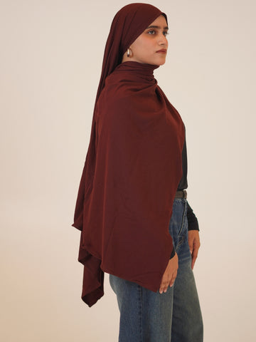 Women’s Brown Solid Viscose Jersey Hijab