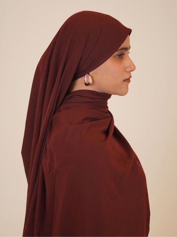 Women’s Brown Solid Viscose Jersey Hijab