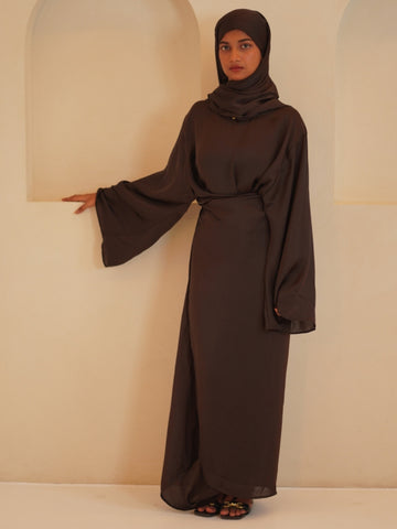 Modest Classic Drape 1 Piece Dress with Matching Dupatta