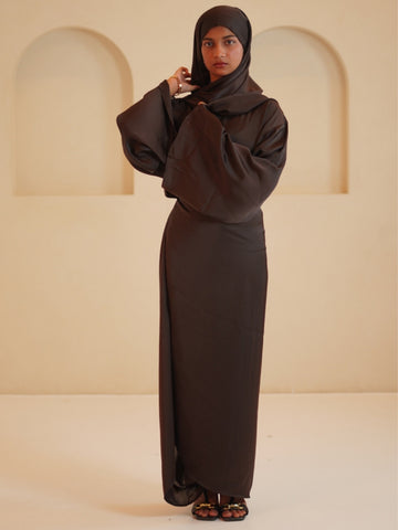 Modest Classic Drape 1 Piece Dress with Matching Dupatta