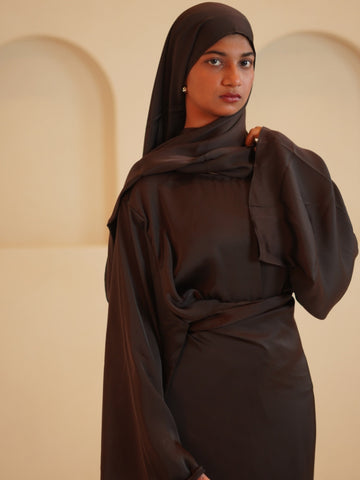 Modest Classic Drape 1 Piece Dress with Matching Dupatta
