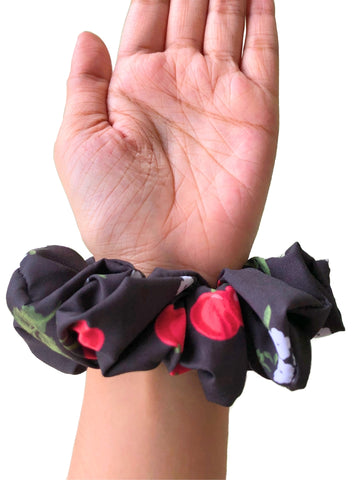 Nabia Women Set of 5 Soft Satin Scrunchies Ponytail Holders