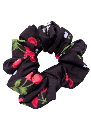 Multicoloured Printed Set Of 3 Women Scrunchies Ponytail Holders