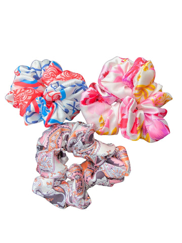 Set of 3 Women Soft Satin Ponytail Holders Scrunchies
