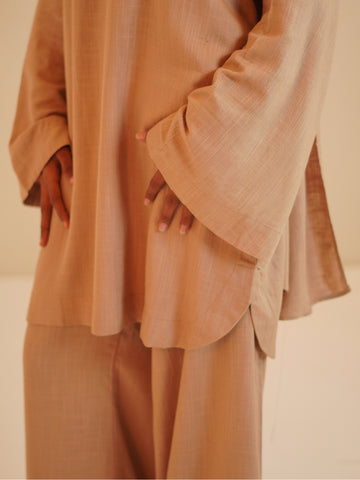 Women’s Modest Beige Retro Co-Ord Set