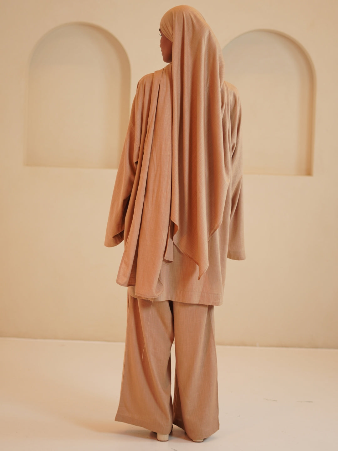 Women’s Modest Beige Retro Co-Ord Set