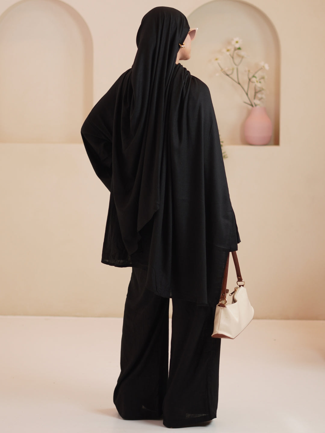 Women’s Modest Black Tuck Detail Co-Ord Set
