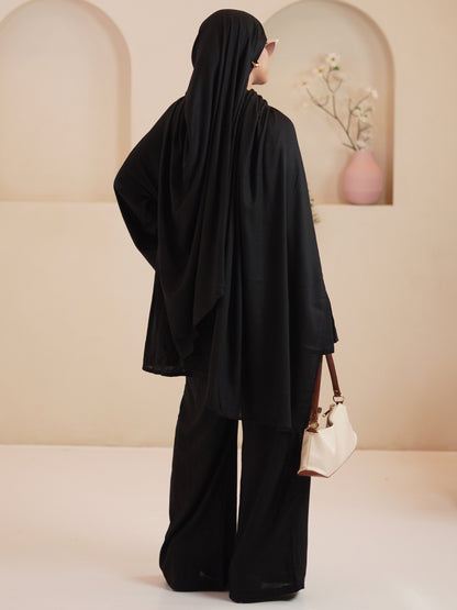 Women’s Modest Black Tuck Detail Co-Ord Set