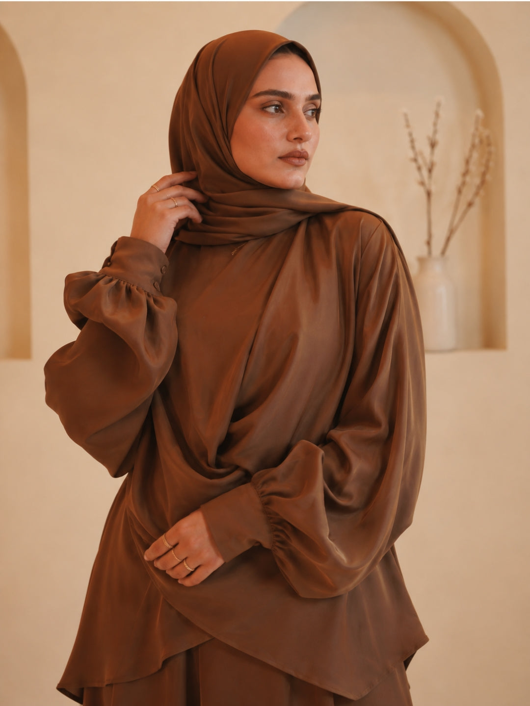 Modest Draped Dress 2 Piece Set with Matching Dupatta