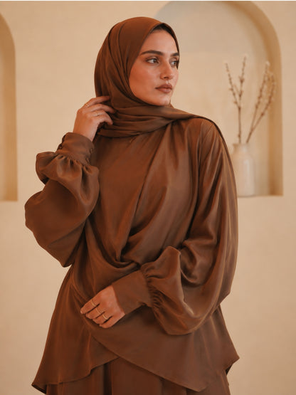 Modest Draped Dress 2 Piece Set with Matching Dupatta