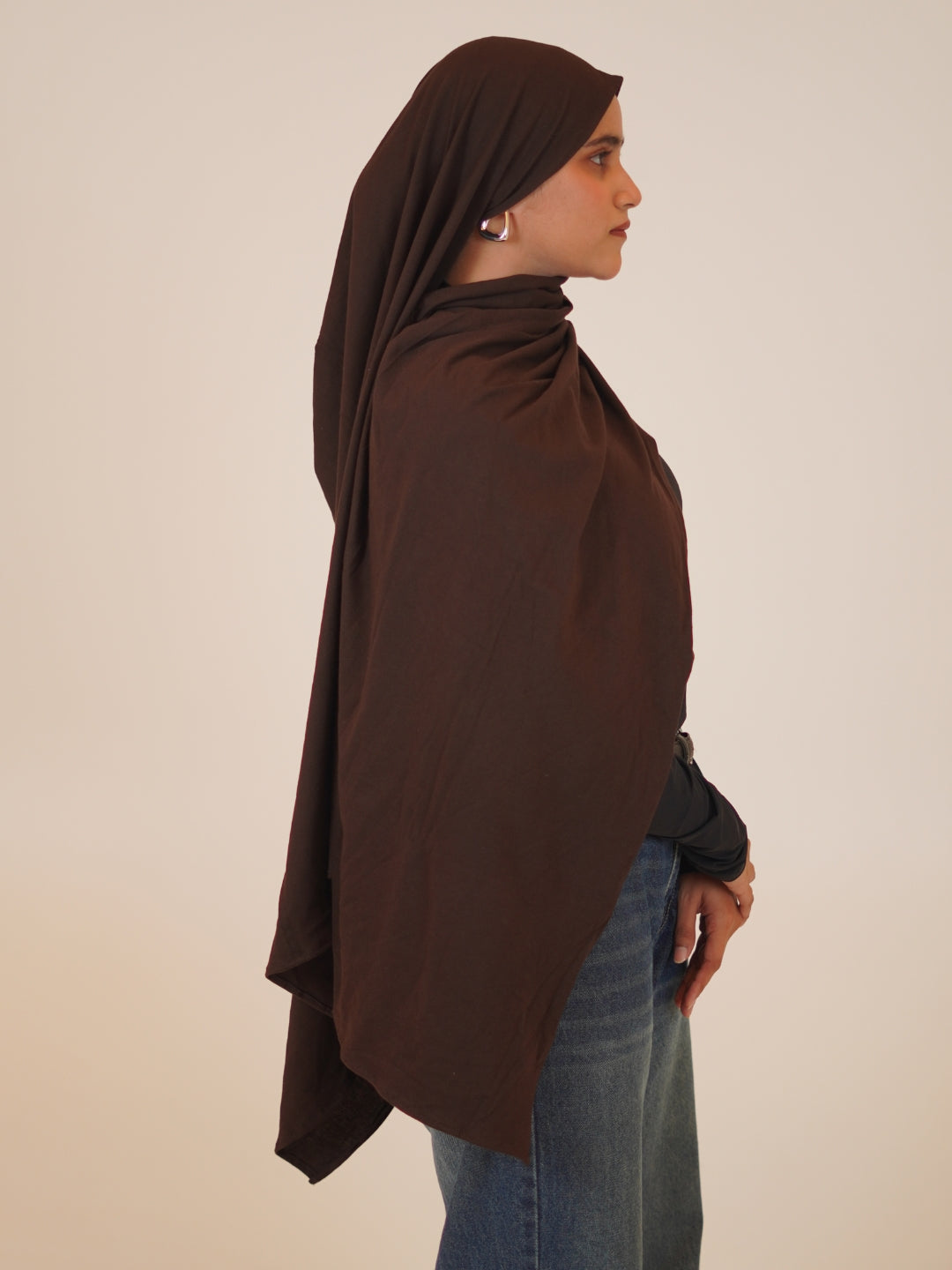 Women's Chocolate Brown Viscose Jersey Hijab