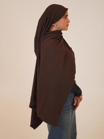 Women's Chocolate Brown Viscose Jersey Hijab