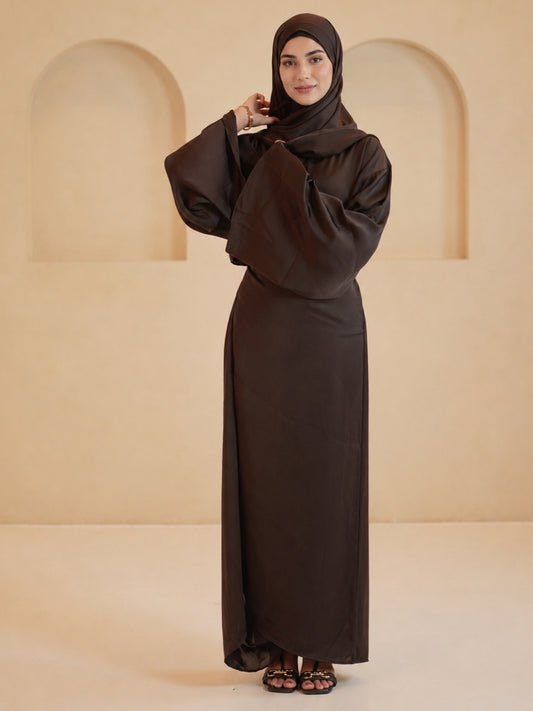 Modest Classic Drape 1 Piece Dress with Matching Dupatta