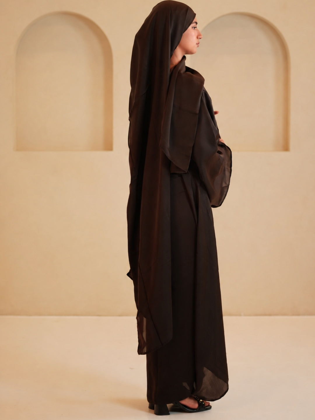Modest Classic Drape 1 Piece Dress with Matching Dupatta