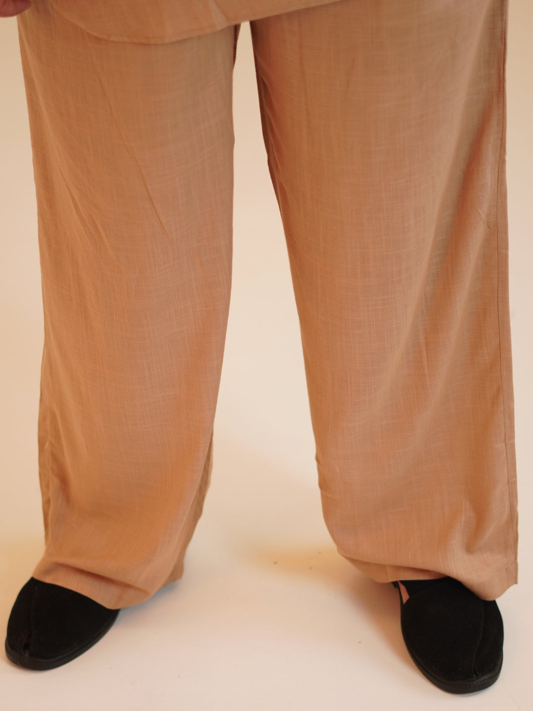 Men's Cotton Linen Essential Kurta Set-Beige
