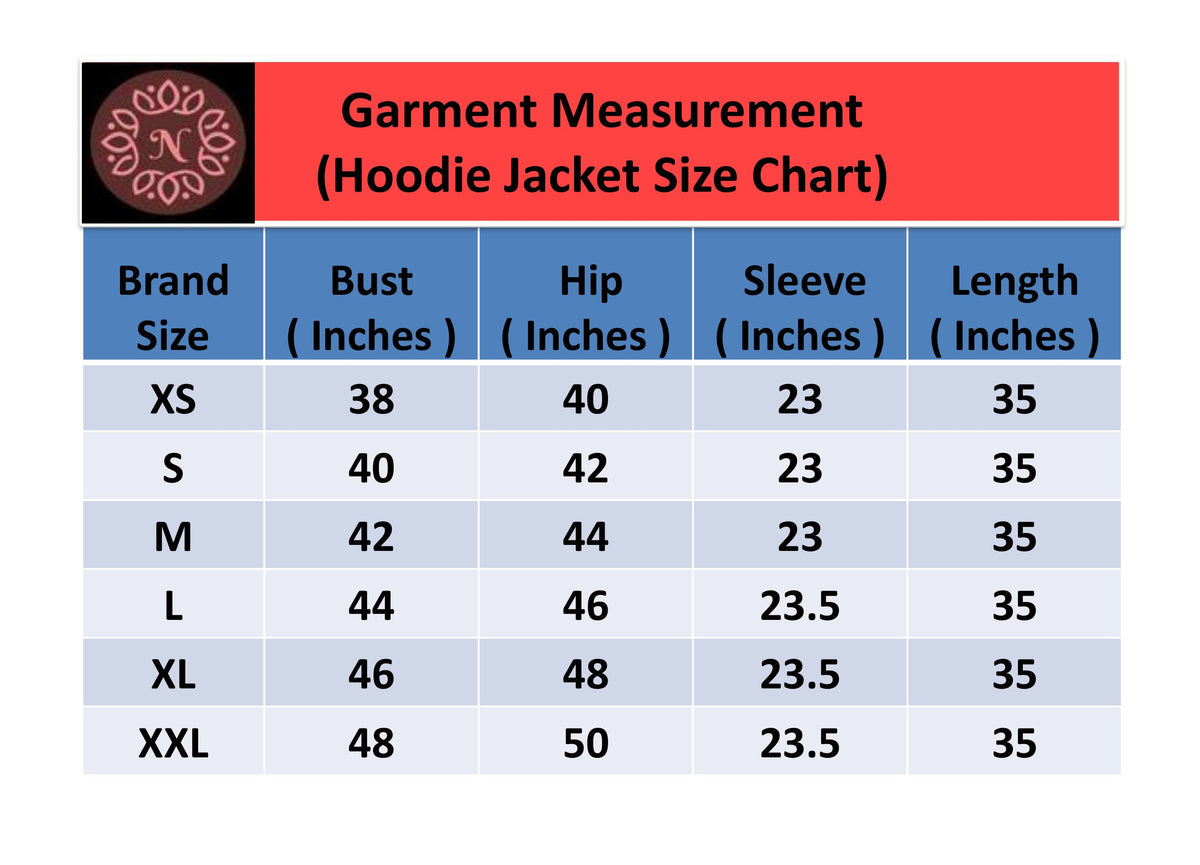 Product size chart
