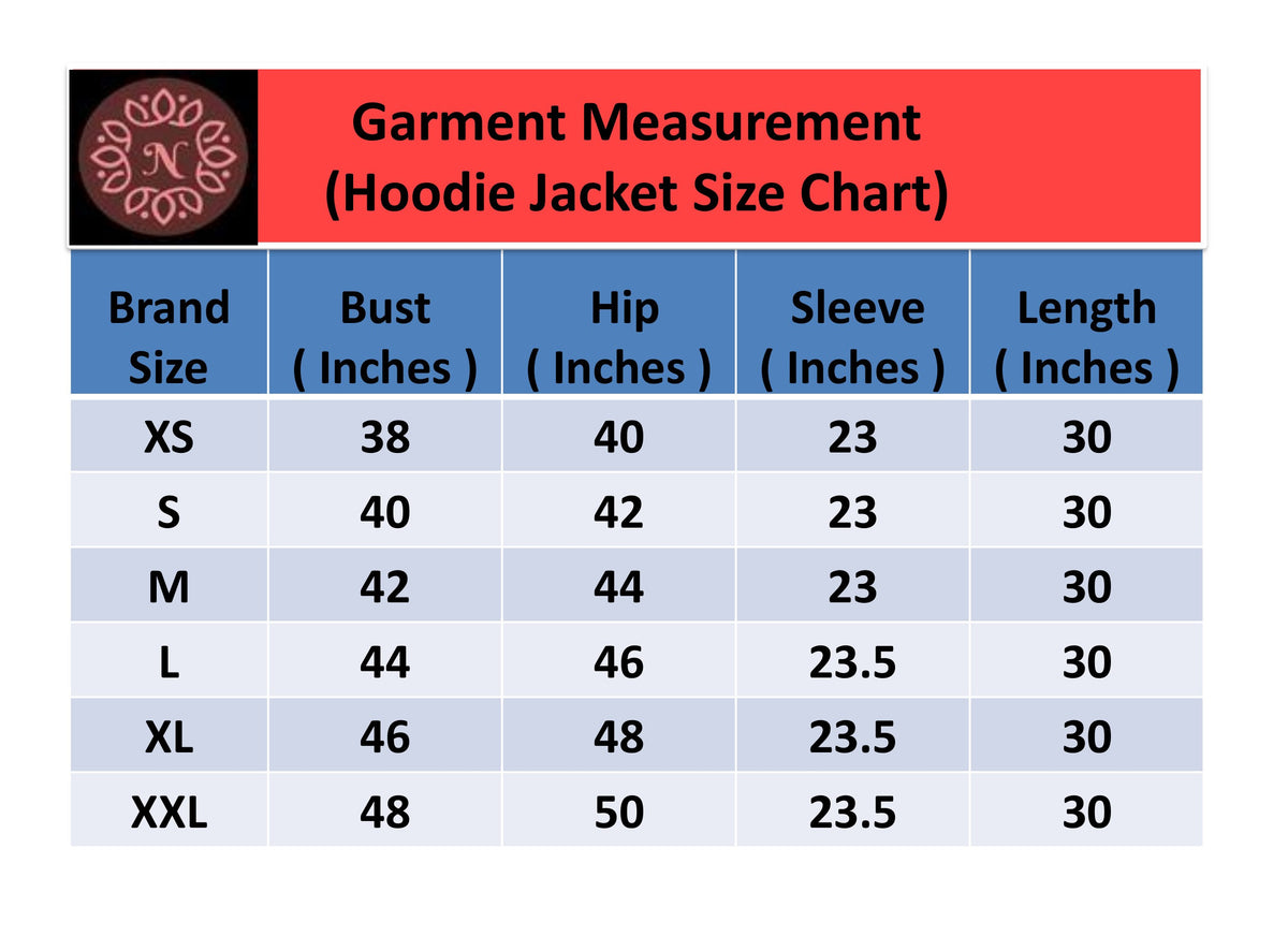Product size chart