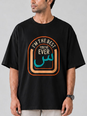 Men's Black "I’m The Best" Oversized T-Shirt