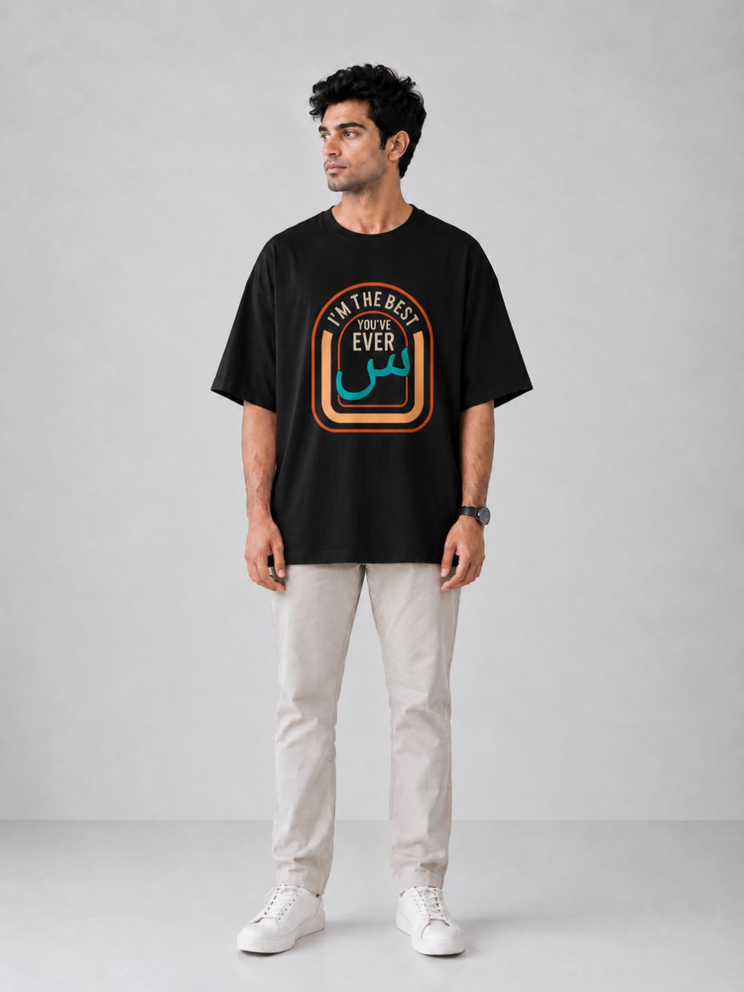 Men's Black "I’m The Best" Oversized T-Shirt