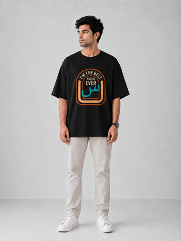 Men's Black "I’m The Best" Oversized T-Shirt