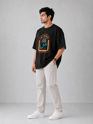 Men's Black "I’m The Best" Oversized T-Shirt