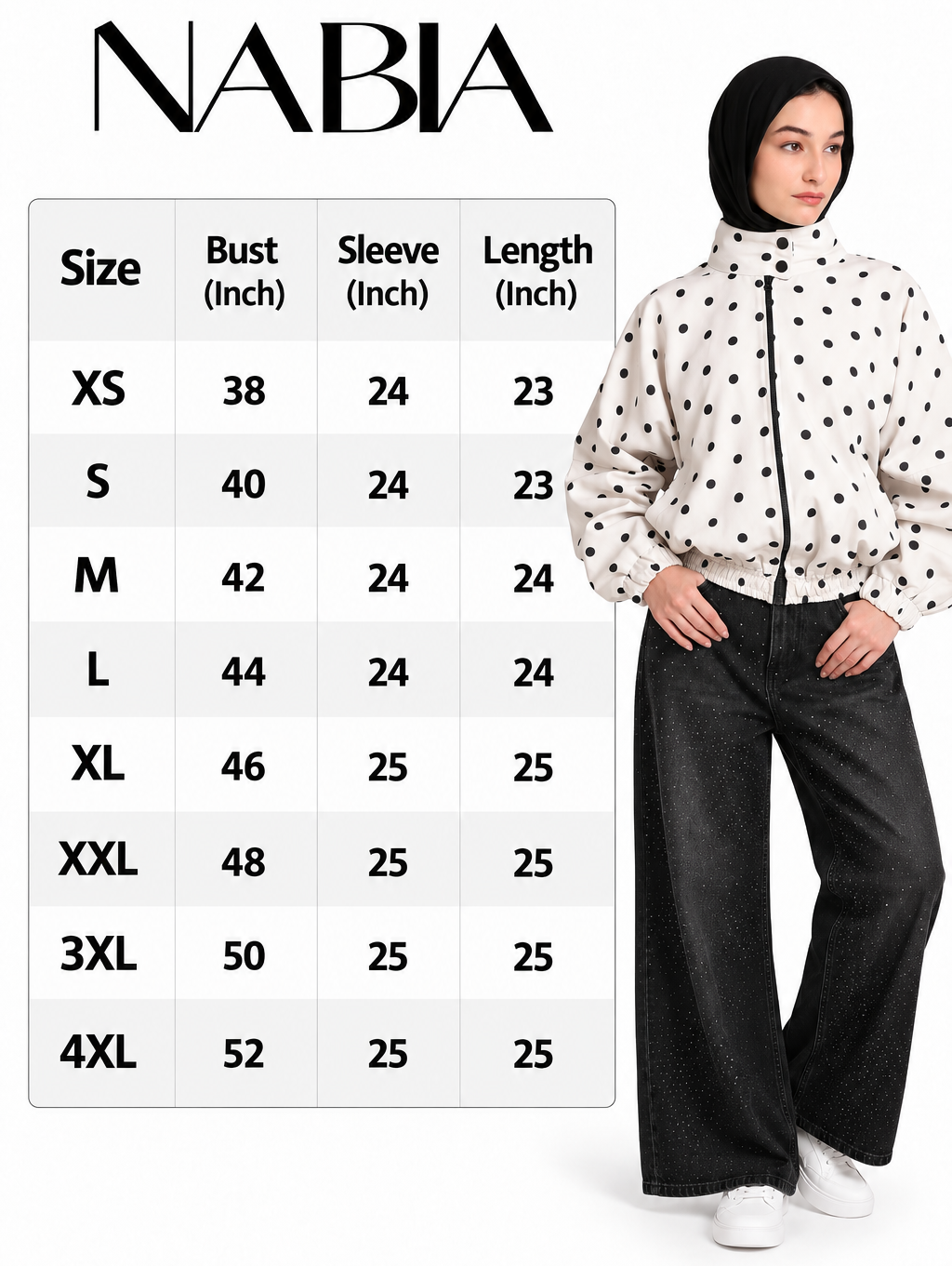 Product size chart
